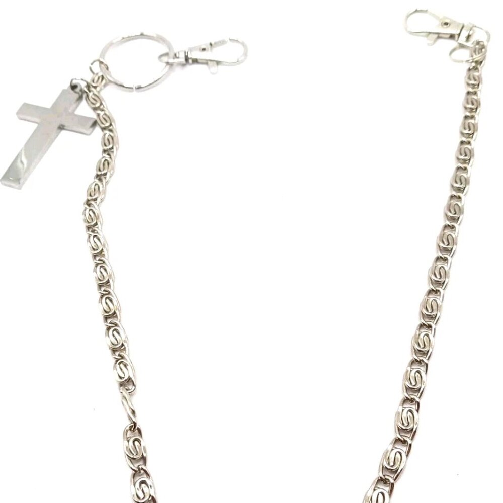 Mens Cross Single Layer Wallet -Pants Filagree Chain -21"